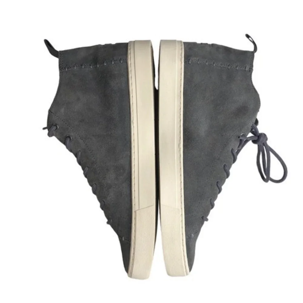 TOMS Men's Gray Suede Leather Lace-Up High‎ Top Sneakers Shoes Size 11.5